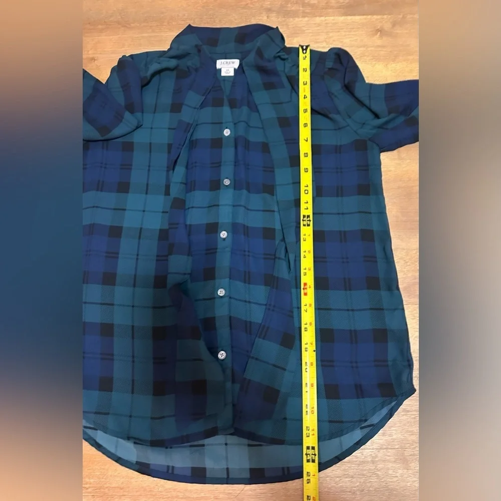 J Crew Women’s Tartan Blouse With Tie XS - Picture 5 of 8